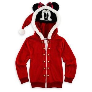 Disney Parks Minnie Mouse child fleece Holiday hoodie